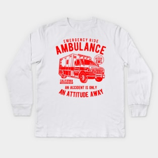 EMT Emergency Worker | Ambulance Attitude Kids Long Sleeve T-Shirt